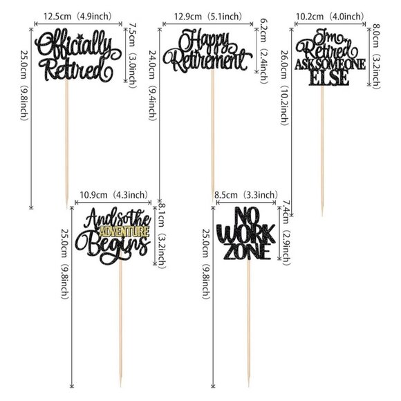 15 PCS Happy Retirement Centerpiece Sticks Officially Retired Table Flower Cente - Picture 5 of 11